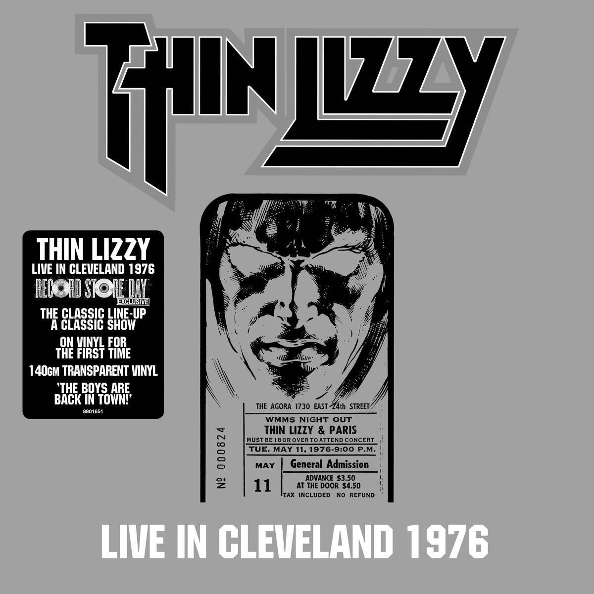 THIN LIZZY – Live in Cleveland 1976 – 2LP – 140g Transparent Vinyl [Record Store Day 2026]