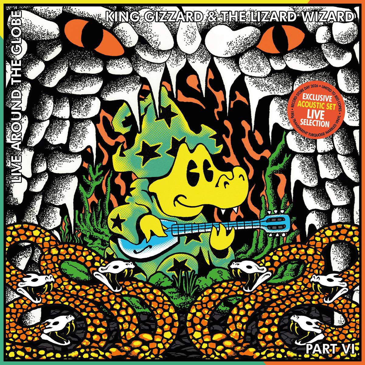 King Gizzard & The Lizard Wizard – Live Around The Globe Part Vi: The Acoustic Concert (180g Transparent Turquoise Marbled Vinyl) (LP)
