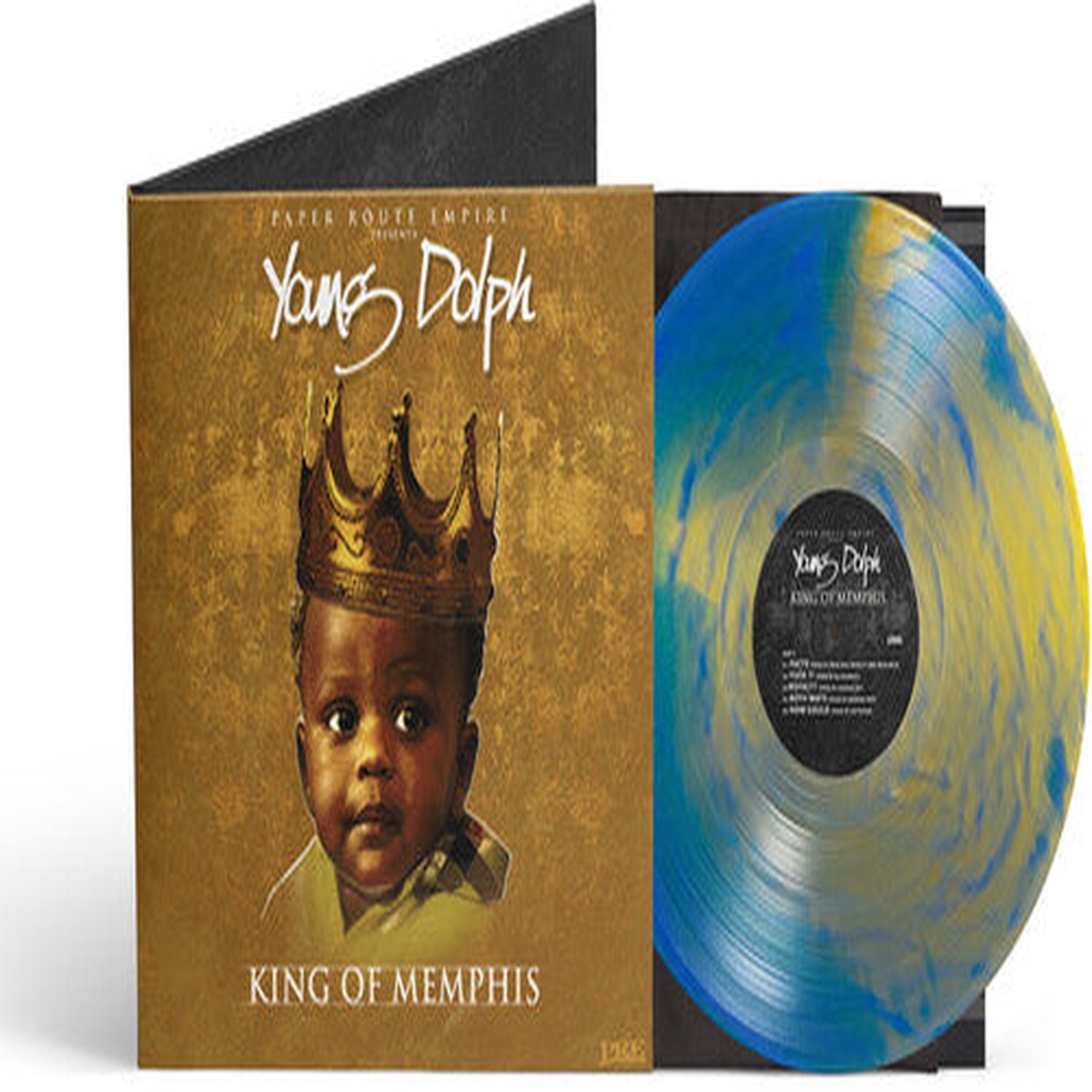 Young Dolph: King of Memphis (10 Yr Anniversary) Royalty Blue/Gold – VINYL LP
