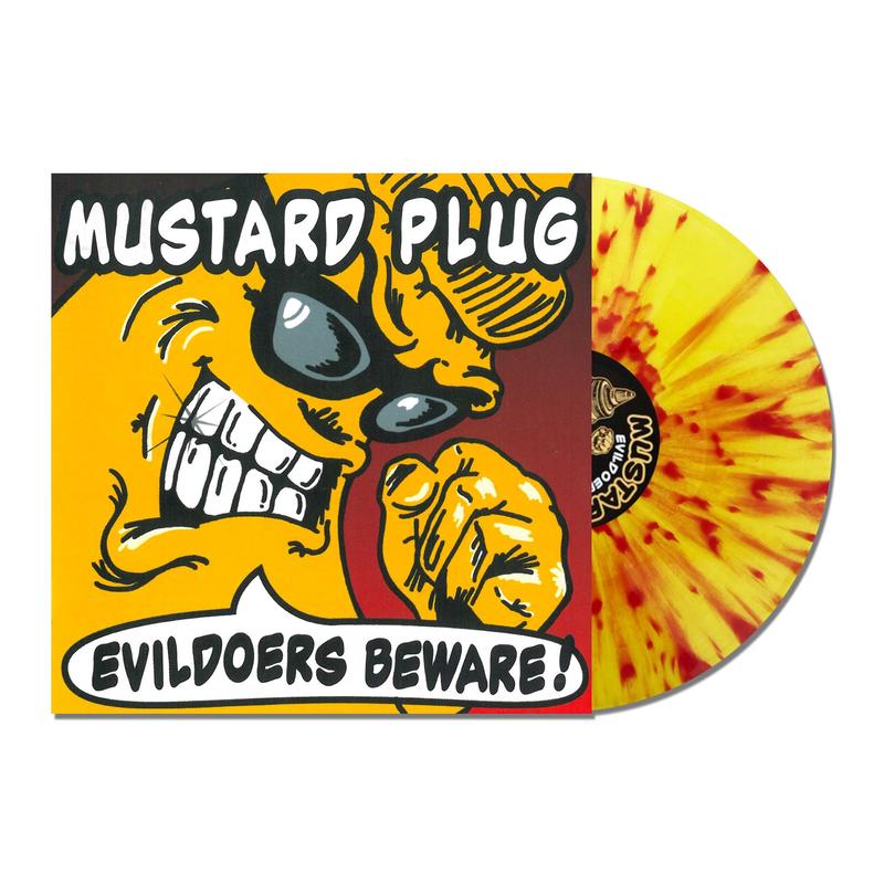 Mustard Plug ‘Evildoers Beware!’ 25th Anniversary Transparent Yellow W/ Red Splatter