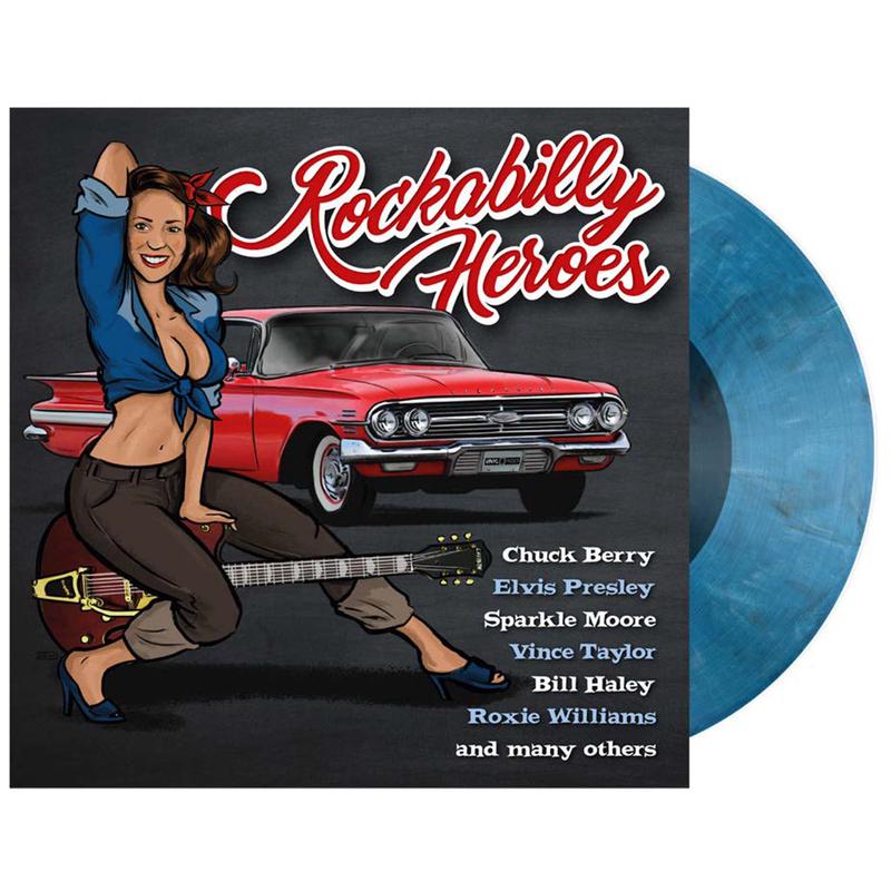 VARIOUS – Rockabilly Heroes – LP – Transparent Blue, Solid White and Black Vinyl [RSD 2024]
